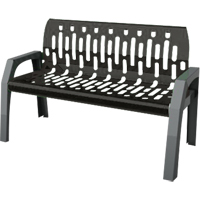 Stream Benches, Steel, 48" L x 25" W x 34" H, Black  NJ200 | TENAQUIP