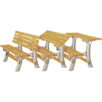  NJ438 Basics&reg; Flip Top Park Bench / Table, Plastic, 96" L x 26" W x 34" H, Sand
