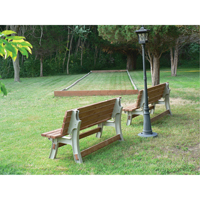  NJ438 Basics&reg; Flip Top Park Bench / Table, Plastic, 96" L x 26" W x 34" H, Sand