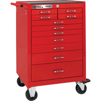 PRO+ Series Roller Cabinet, 11 Drawers, 26" W x 19" D x 42" H, Red  NJH104 | TENAQUIP