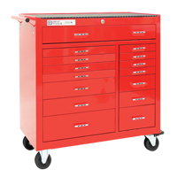 PRO+ Series Roller Cabinet, 15 Drawers, 42" W x 19" D x 43-1/2" H, Red  NJH105 | TENAQUIP