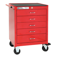 Gray Tools 93250 PRO+ Series Roller Cabinet, 5 Drawers, 26" W x 19" D x 36" H, Red
