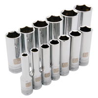 Dynamic Tools D010001 SAE Socket Set, 13 Pcs, 3/8" Drive Size, Deep