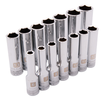 Dynamic Tools D010005 Metric Socket Set, 14 Pcs, 3/8" Drive Size, Deep