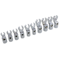 Dynamic Tools D010028 Metric Flex-Head Crow-Foot Socket Set, 10 Pcs, 3/8" Drive Size