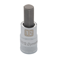 Dynamic Tools D013012 Douille &agrave; embout m&eacute;trique standard, 12 mm x 2,44" lo, Prise 1/2"