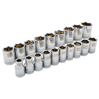 Dynamic Tools D018004 Metric Socket Set, 19 Pcs, 1/2" Drive Size