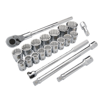 Dynamic Tools D023000 Jeu de douilles SAE, 21 Mcx, Prise de 3/4"