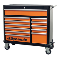 Roller Tool Cabinet, 12 Drawers, 42" W x 18" D x 41" H, Black/Orange  NJH974 | TENAQUIP