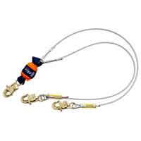 3M DBI Sala Fall Protection 1246067C EZ-Stop Shock-Absorbing Lanyard, 6', Snap Hook Center, Snap Hook Leg Ends, Metal