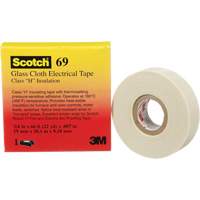 3M 69-3/4X66-1IN-BX Scotch&reg; Glass Cloth Tape, 19 mm (3/4") W x 20 m (66') L, 7 mils, White