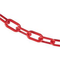 Mr. Chain 50005-100 Crowd Control Plastic Chain, Red, 2" Link, 100' Length