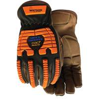 Watson Gloves 578-L Drill Sergeant Impact Gloves, Large, Grain Leather Palm, Slip-On Cuff
