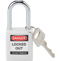 Brady 143123 Lockout Padlock, Safety Padlock, Keyed Different, Nylon, 1-1/2" Width