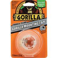 Gorilla 6065101 Tough & Clear Mounting Tape, 25.4 mm (1") x 1.52 m (5'), Clear
