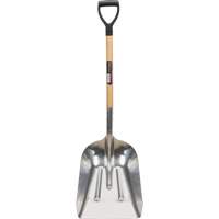 Scoop Shovel, Wood, Aluminum Blade, D-Grip Handle, 24-1/2" Length NM985 | TENAQUIP