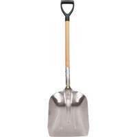 Scoop Shovel, Wood, Aluminum Blade, D-Grip Handle, 24-1/2" Length NM985 | TENAQUIP