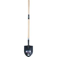 Aurora Tools NN236 Heavy-Duty Round Point Shovel, Carbon Steel Blade, Hardwood, Straight Handle