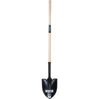 Aurora Tools NN244 Round Point Shovel, Tempered Steel Blade, Hardwood, Straight Handle