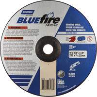 Norton 66252843188 BlueFire&reg; Grinding Wheel, 9" x 1/4", 7/8" Arbor, Aluminum Oxide/Zirconium, Type 27