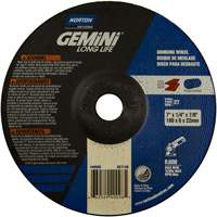 Norton 66252940098 Gemini&reg; Grinding Wheel, 7" x 1/4", 7/8" Arbor, Aluminum Oxide, Type 27