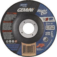 Norton 66252842026 Meules &agrave; tronçonner renforc&eacute;es pour meuleuse &agrave; angle droit Rightcut, 4-1/2" x 0,045", Arbre de 7/8", Type 27, Oxyde d'aluminium, 13580 Tr/min