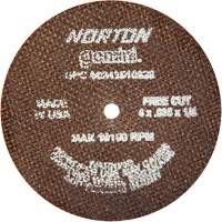 Norton 66243510629 Portable Small Diameter Reinforced Cut-Off Wheels - Gemini&reg;, 4" x 0.035", 1/4" Arbor, Type 1, Aluminum Oxide, 19100 RPM