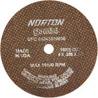 Norton 66243510630 Portable Small Diameter Reinforced Cut-Off Wheels - Gemini&reg;, 4" x 0.035", 3/8" Arbor, Type 1, Aluminum Oxide, 19100 RPM