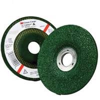 3M AB51587 Green Corps Depressed Centre Wheel, 4-1/2" x 1/4", 7/8" Arbor, Aluminum Oxide, Type 27