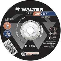 Walter Surface Technologies 11T192 Zipcut High Performing Cut-Off Wheel, 9" x 5/64", 7/8" Arbor, Type 27, Aluminum Oxide, 6600 RPM