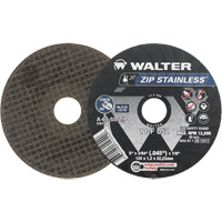 Walter Surface Technologies 11F052 Zip Stainless Right Angle Grinder Reinforced Cut-Off Wheels, 5" x 3/64", 7/8" Arbor, Type 1, Aluminum Oxide, 12200 RPM