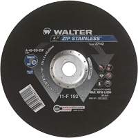Walter Surface Technologies 11F192 Zip Stainless Right Angle Grinder Reinforced Cut-Off Wheels, 9" x 5/64", 7/8" Arbor, Type 27, Aluminum Oxide, 6800 RPM
