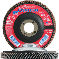United Abrasives Inc. 78011 OVATION MEULE LAMELLE41/2X7/8 GRAIN 120, 4-1/2" x 7/8", Type 27, Grain 120, Zirconium