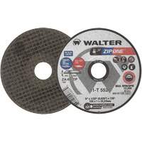 Walter Technologies Pour Surface 11T652 Meule &agrave; tronçonner ZIP ONE, 5" x 1/32", Arbre de 7/8", Type 27, Alumine de zirconium, 12 200 Tr/min