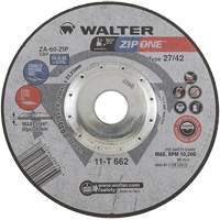Walter Surface Technologies 11T662 ZIP ONE Cutting Wheel, 6" x 1/32", 7/8" Arbor, Type 27, Zirconia Alumina, 10200 RPM