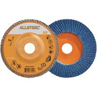 Walter Technologies Pour Surface 15W462 Disque &agrave; lamelles ALLSTEEL, 4-1/2" x 7/8", Type 27, Grain 120, Alumine de zirconium