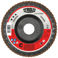 Tyrolit 34577427 Cerabond Flap Disc, 5" x 7/8", Type 27, 40 Grit, Ceramic