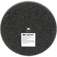 3M SB19519 Meule unitaris&eacute;e EXL Scotch-Brite, 5" x 1/2", Arbre de 1/4", Grain de Fin, Carbure de silicium