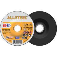 Walter Technologies Pour Surface 11W142 Meule &agrave; tronçonner ALLSTEEL, 4-1/2" x 3/64", Arbre de 7/8", Type 27, Oxyde d'aluminium, 13 300 Tr/min