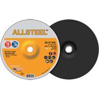 Walter Technologies Pour Surface 08W900 Meule ALLSTEEL, 9" x 1/4", Arbre 7/8", Oxyde d'aluminium, Type 27