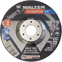 Walter Surface Technologies 08X500 Xcavator XX Grinding Wheel, 5" x 1/4", 7/8" Arbor, Ceramic, Type 27