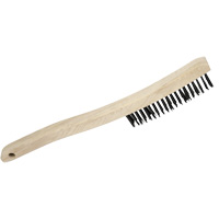 JET 551101 3LH Hand Scratch Brush, Carbon Steel, 3 x 19 Wire Rows, 13-3/4" Long