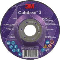 3M AB03966 Cubitron 3 Depressed Centre Grinding Wheel, 4-1/2" x 1/4", 7/8" Arbor, Ceramic, Type T27