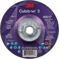 3M 7100313550 Meule &agrave; couper & tronçonner Cubitron 3, 5" x 5/32", Arbre de 5/8"-11, Type T27, Grain de 36+, C&eacute;ramique