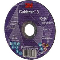 3M 7100304006 Meule &agrave; tronçonner Cubitron 3, 4-1/2" x 0,045", Arbre de 7/8", Type T1, C&eacute;ramique, 13 300 Tr/min
