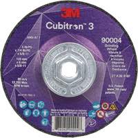 3M AB12967 Cubitron 3 meule a moyeu d&eacute;port&eacute;, 5" x 0,25", Arbre 5/8"-11, C&eacute;ramique, Type T27