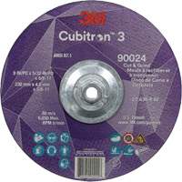 3M AB13203 Cubitron 3 Cut and Grind Wheel, 9" x 5/32", 5/8"-11 Arbor, Type 27, 36 Grit, Ceramic