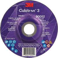 3M AB03856 Cubitron 3 Cut-Off Wheel, 5" x 0.04", 7/8" Arbor, Type 27, Ceramic, 60 RPM