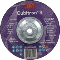 3M AB13195 Cubitron 3 Cut and Grind Wheel, 7" x 1/8", 5/8"-11 Arbor, Type 27, 36 Grit, Ceramic