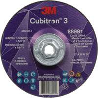 3M AB13205 Cubitron 3 Cut and Grind Wheel, 6" x 1/8", 5/8"-11 Arbor, Type 27, 36 Grit, Ceramic